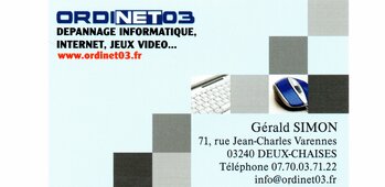 Ordinet03 – Gérald Simon – Dépannage informatique, internet, jeux video.